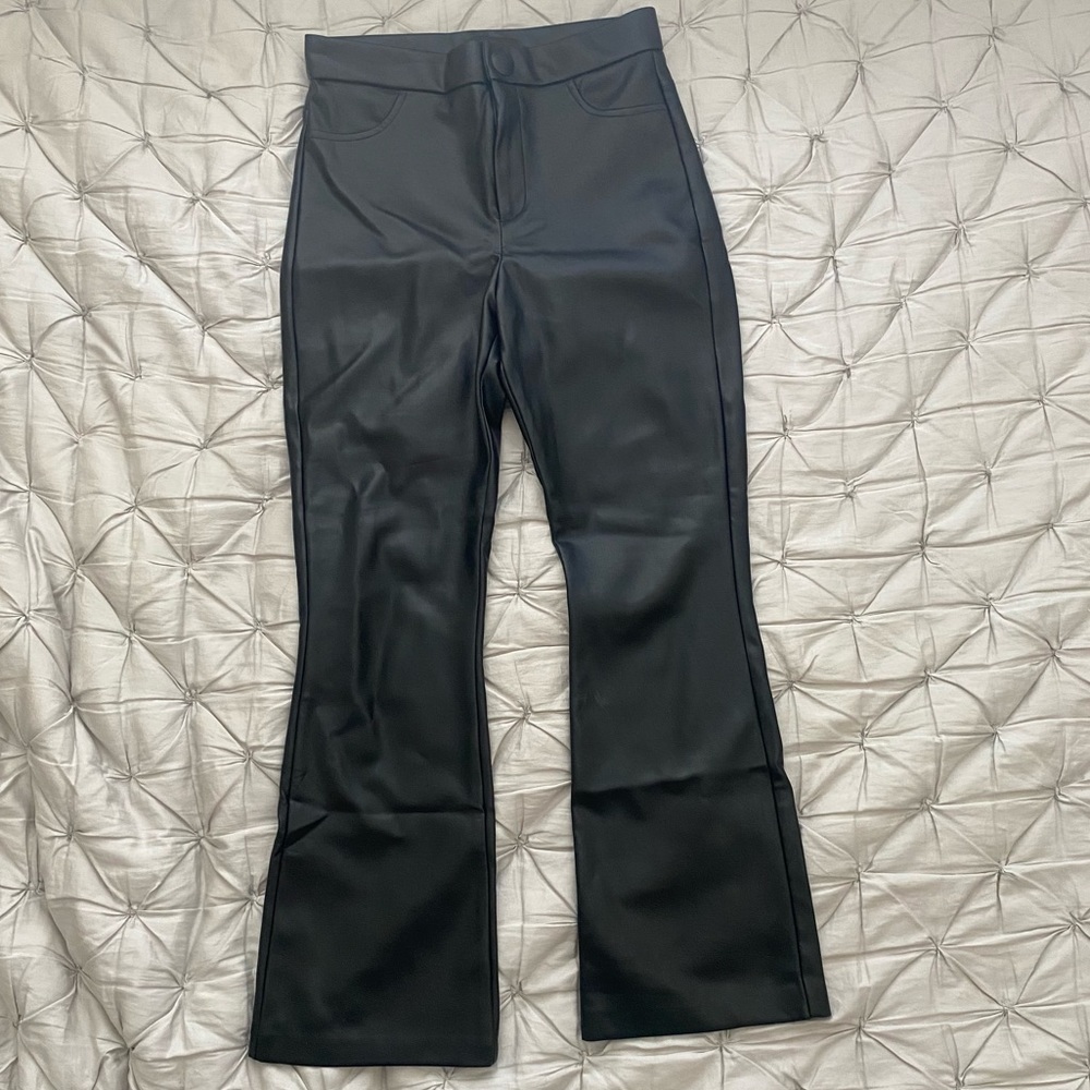 Zara black faux leather pants